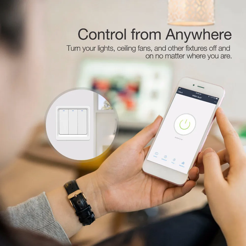 Single Live Wire Version Wireless WIFI Smart Switch, WiFi Smart Panel, Phone / Button / RF Control - ANKUX.COM
