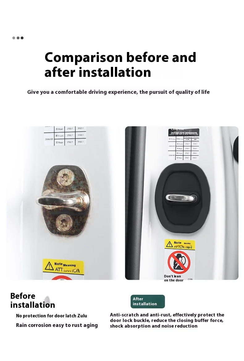 Door Latch Protector Universal Thickened Anti-Collision Door Lock Sticker Protective Car Door Shock Absorber Cushion Pad