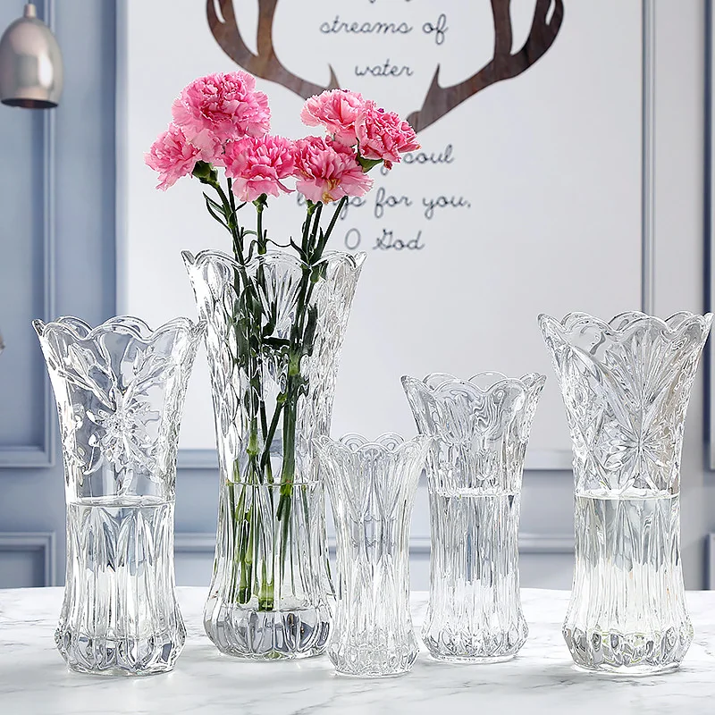Classic Trophy Floreros Decorative Beaded Crystal Colored Glass Vases