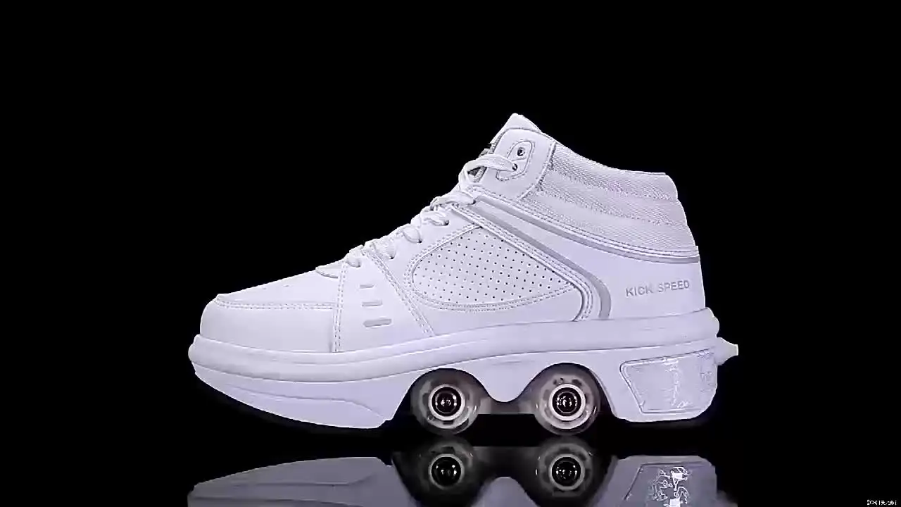 Kids Kick Out Ice Skating Shoes Fun with Retractable Wheels