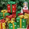 Christmas Party Square DIY Window Festival Decoration Gift Box Packaging Sequins Bow Home Candy Wedding Boxes