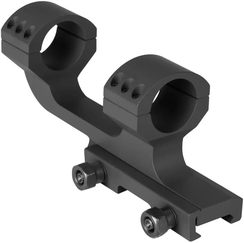 25.4mm Tactical Black Cantilever Flat Top Dual Ring Scope Mount For