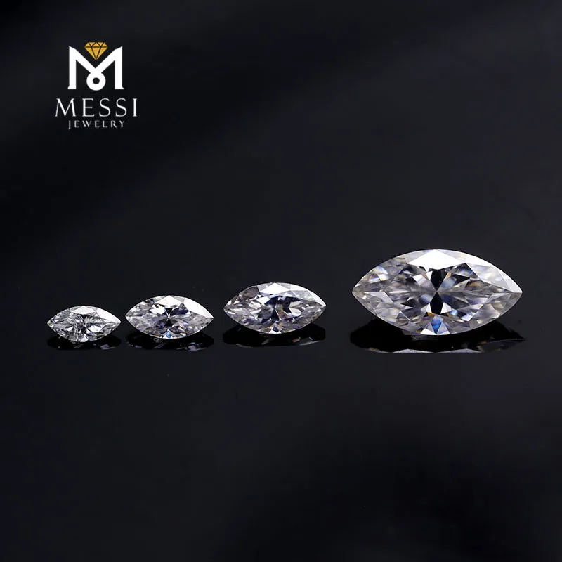 Messi jewelry loose moissanite marsquise 1.5x3-17x8.5mm loose gemetones DEF white moissanite