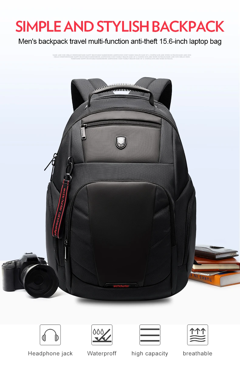 ARCTIC HUNTER 15.6inch Waterproof USB Laptop Men's bag Sport Travel Notebook Casual Pack Male Anti Theft Backpack Mochila Bolsas