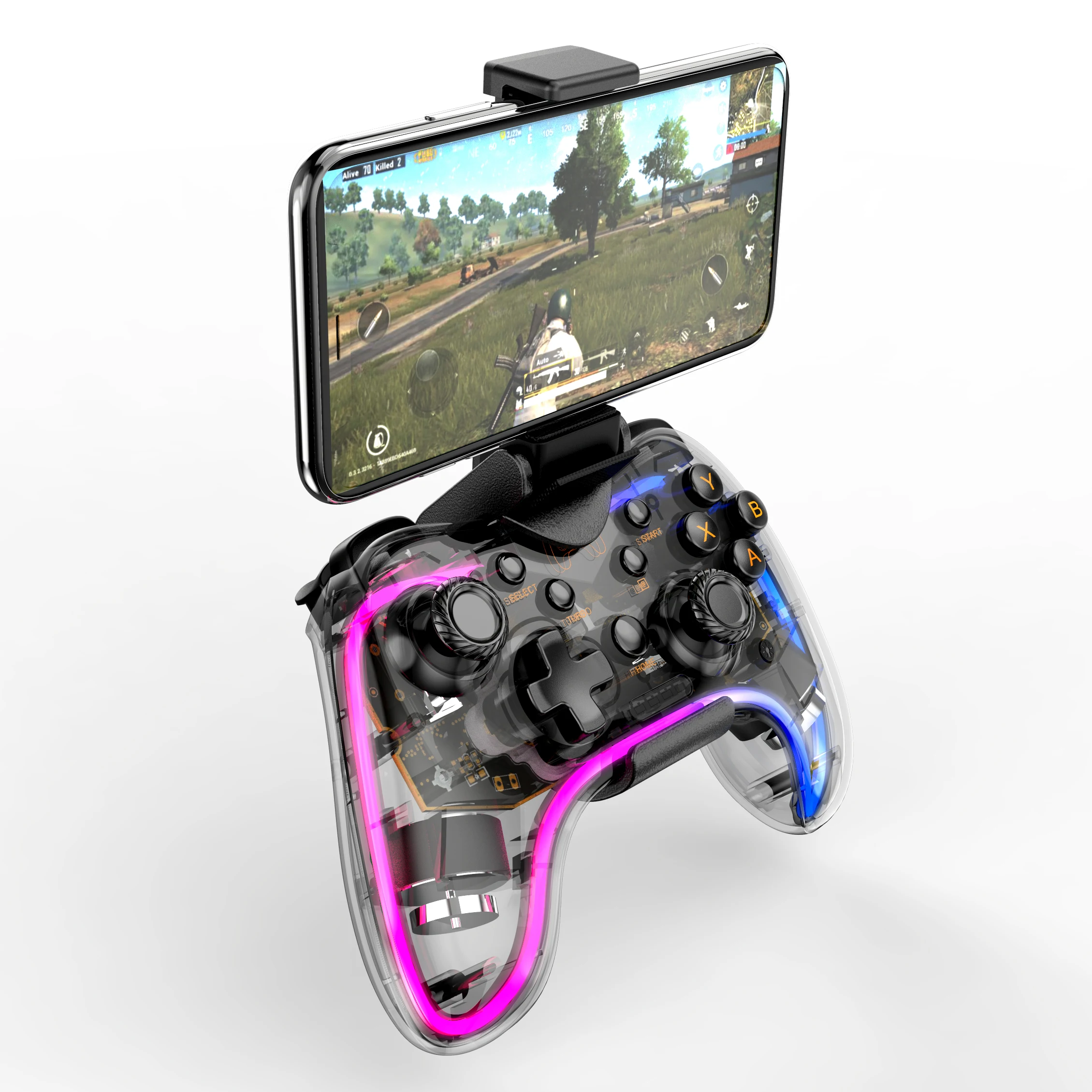 Hot Wireless Mobile Gamepad Rgb Light Gamepad Support Ps4 /ns Game Console Buy Laptop Game