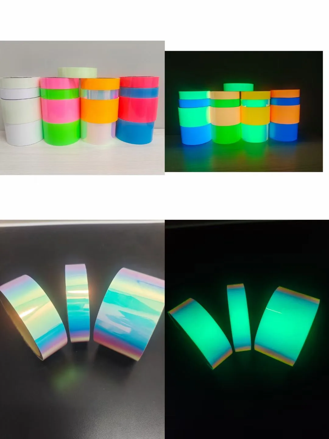 Factory Sales Photoluminescent Tape Glow in Dark PVC Roll for Traffic Signs Printable Untearable Long Glowing Time Good Quality details