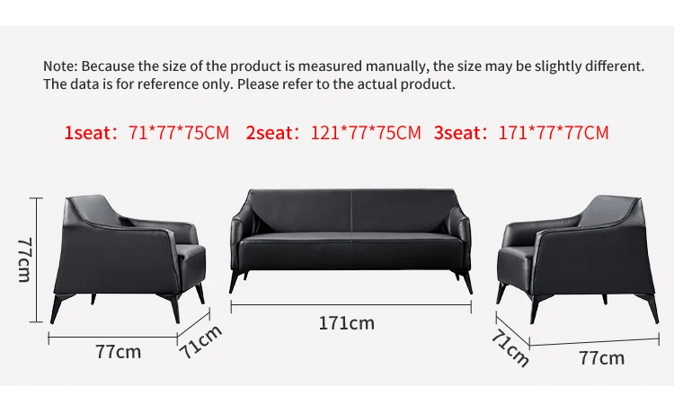 Pengpai Fashion Office Furniture Leather Small Modern Set Designs Modular Sofa