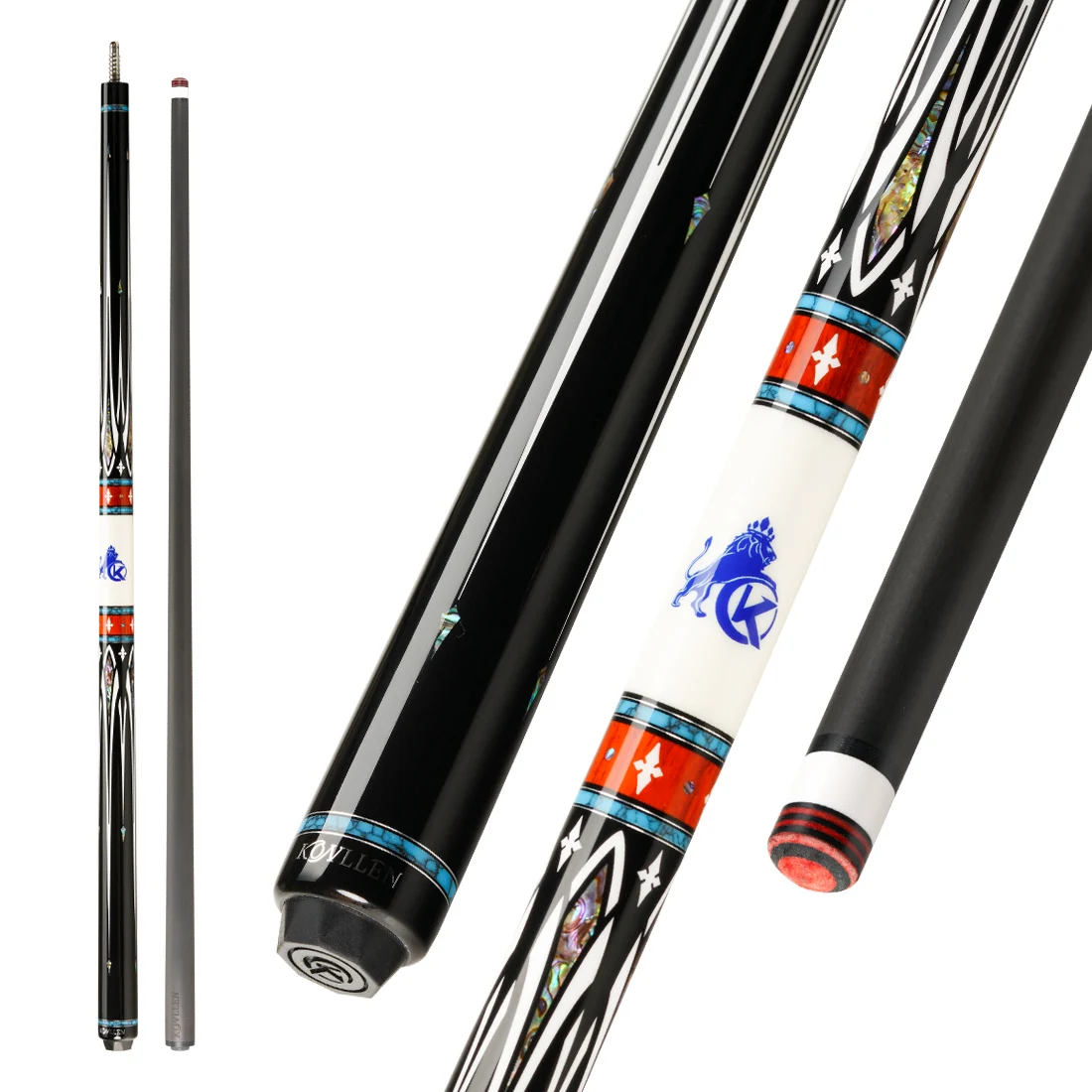 CUESOUL 3 Cushion Carom Billiard Cue 56inch - White 18oz Pool Stick With Wooden Joint System