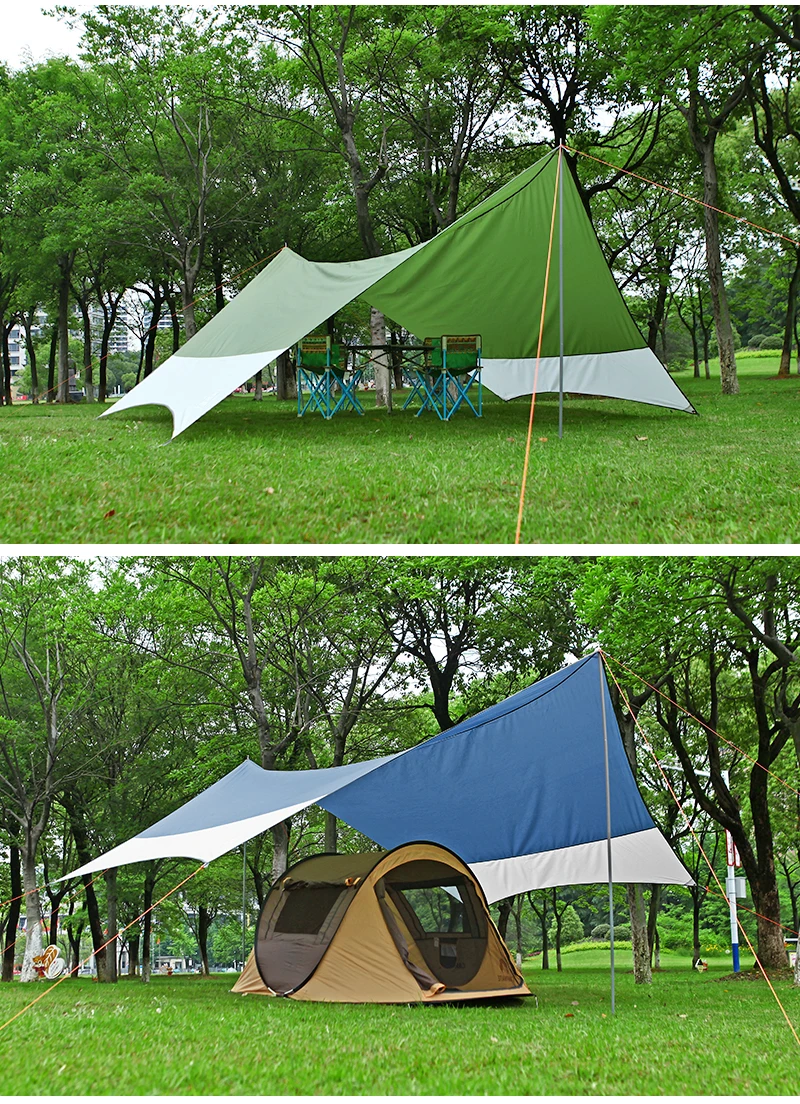 Camping Tent Tarp Shelter 4.4m X 4.4m | Lightweight Waterproof Rain ...