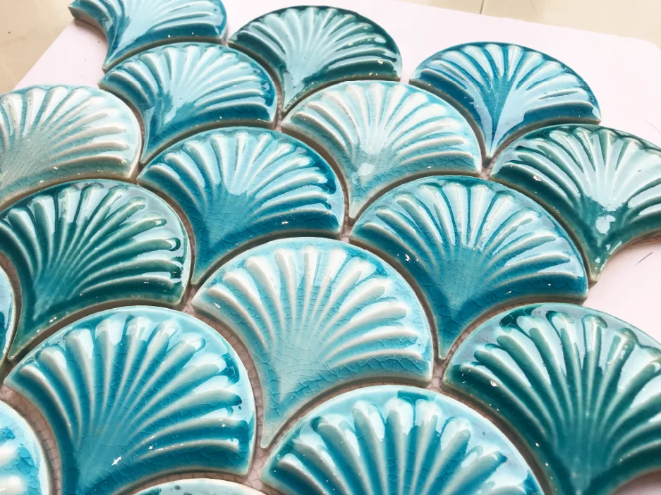 Shell Shape Ceramic Material Tiles Scallop Fish Scale Shape Mosaic ...