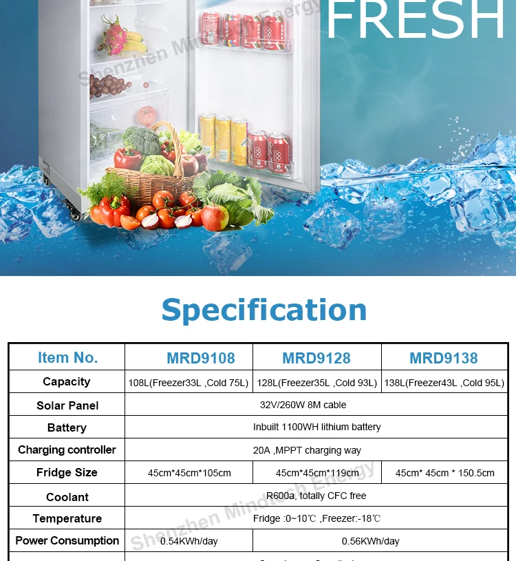 24v All In One Solar Fridge With Inbuilt Lithium Battery Dc Sun Energy