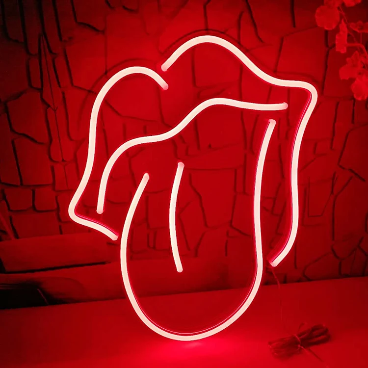 vivid top quality mouth shape led neon sign for shop