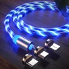 Metal Magnetic Flowing Light Cable 8pin USB Magnetic Charging Cable Magnetic Charger Adapter for iPhone 5/5S/SE/6/7/8 Plus/X/XS
