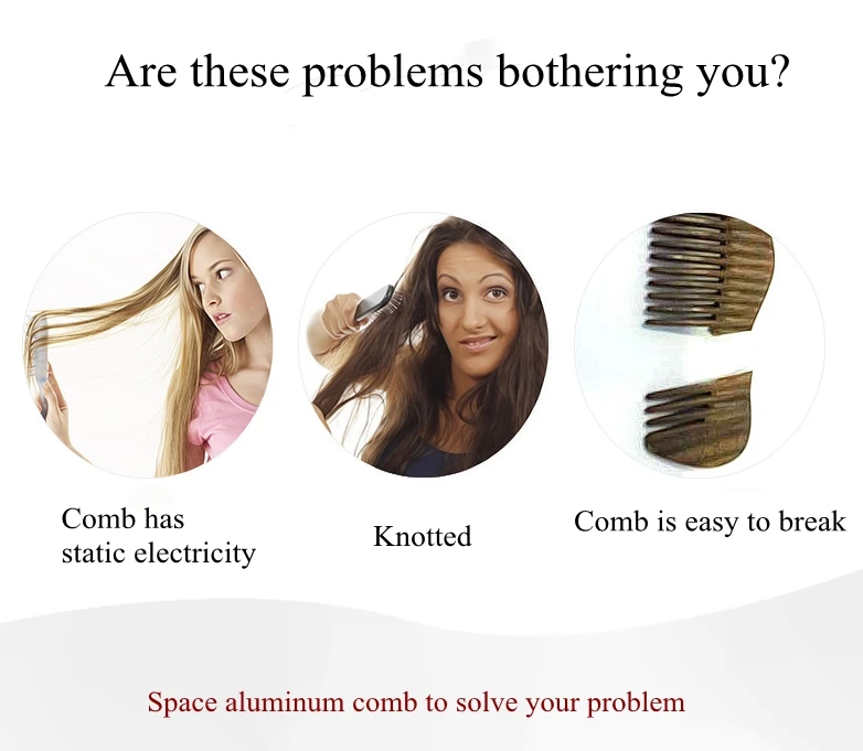 Professional Barber Shop Salon Hairdressing Aluminum Hair Comb For