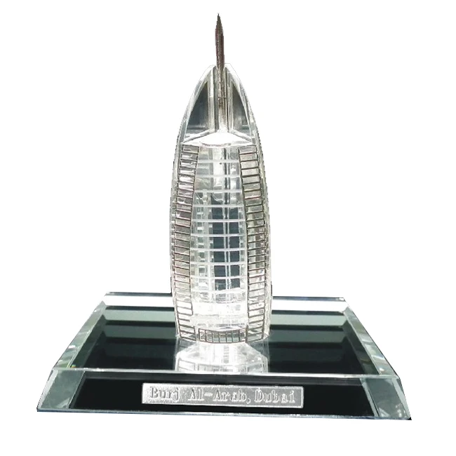 Dubai Burj Al Arab Hotel Crystal Model Souvenir - Unique Art