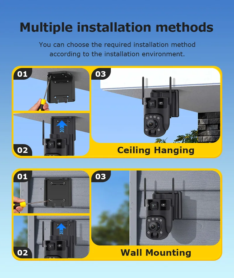 批发6MP双镜头户外高清子弹摄像机20x光学变焦4g太阳能夜视CMOS云