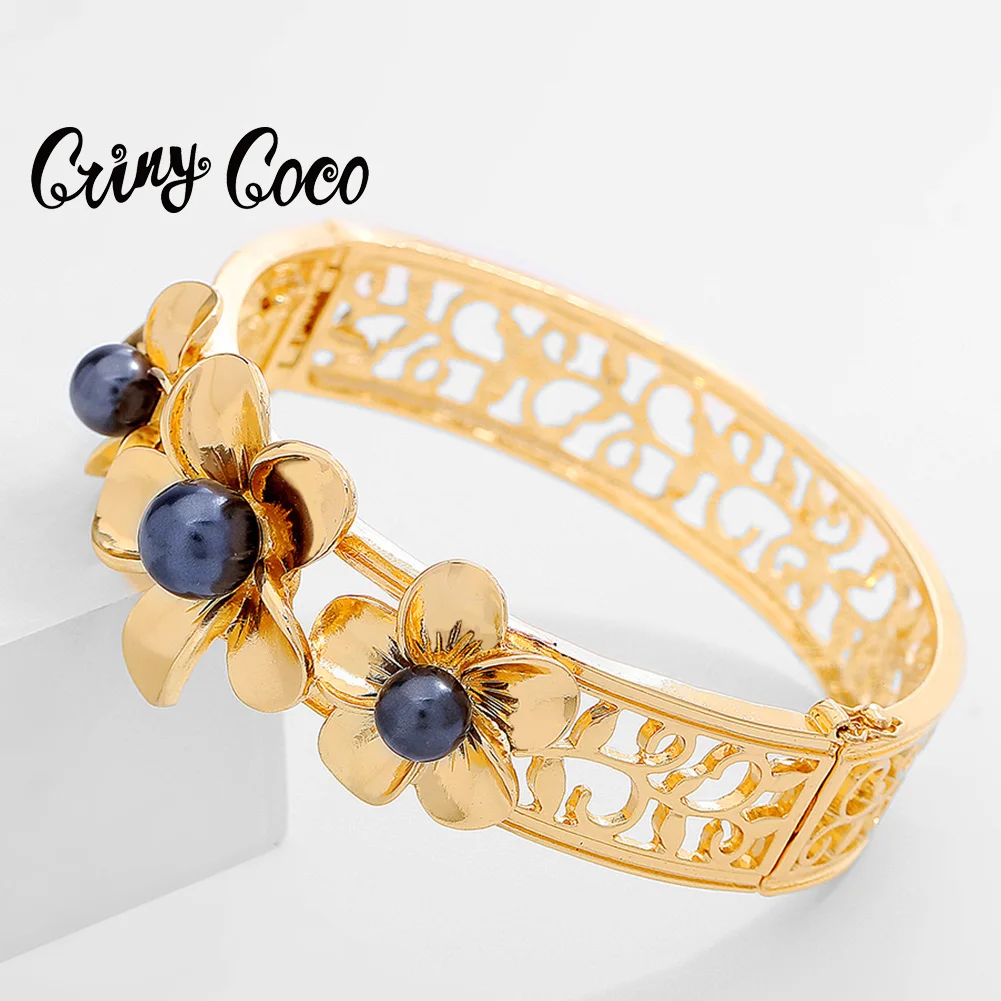 Cring Coco Heirloom Gold Plated Engagement Jewelry Bangles Plumeria