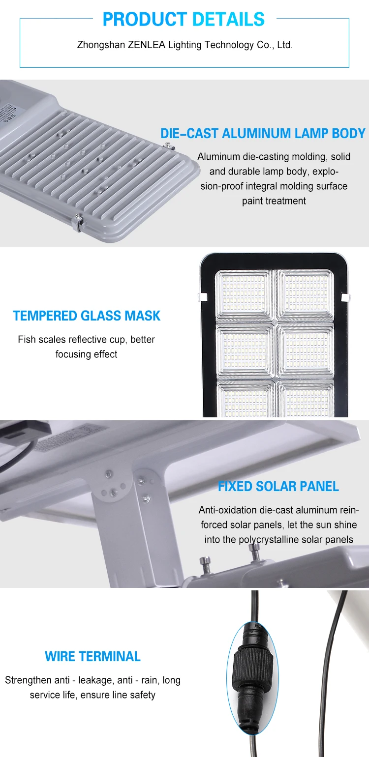 Ip65 Waterproof outdoor smd Die-casting Aluminum 100w 150w 200w 300w Solar Led Street Light