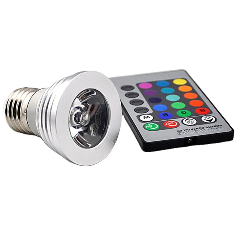 Colorful multi-color 3w E27 Gu 5.3 Mr16 COB Led Light Bulbs Spotlight Rgb