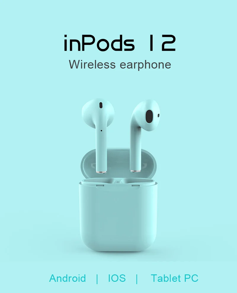 Free sample inpods i12 charging box Hot seller Tws Wireless Earphone Headphones BT 5.0 TWS Ear Phone For Mobile