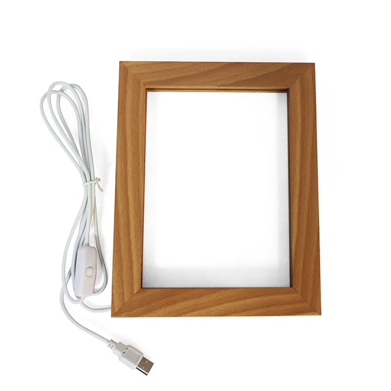 Good Quality Beech Led Light Photo Frame,Photo Frame With Led Light