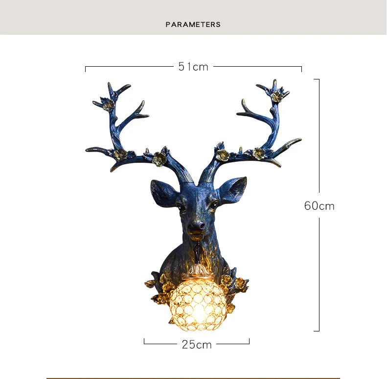 KingJob Nordic Modern Design Deer Antlers Shape Wooden Wall Light with Pull Chain Switch Bedroom Reading Sconce Wall Mounted Children Room Wall Light E27