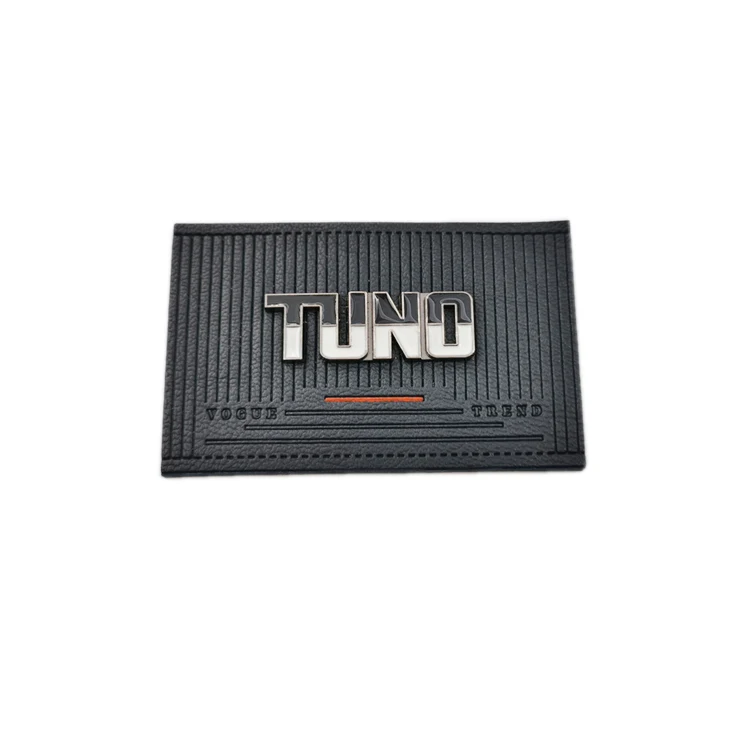 Quan zhou embossed branded logo custom metal pu leather patch label tag