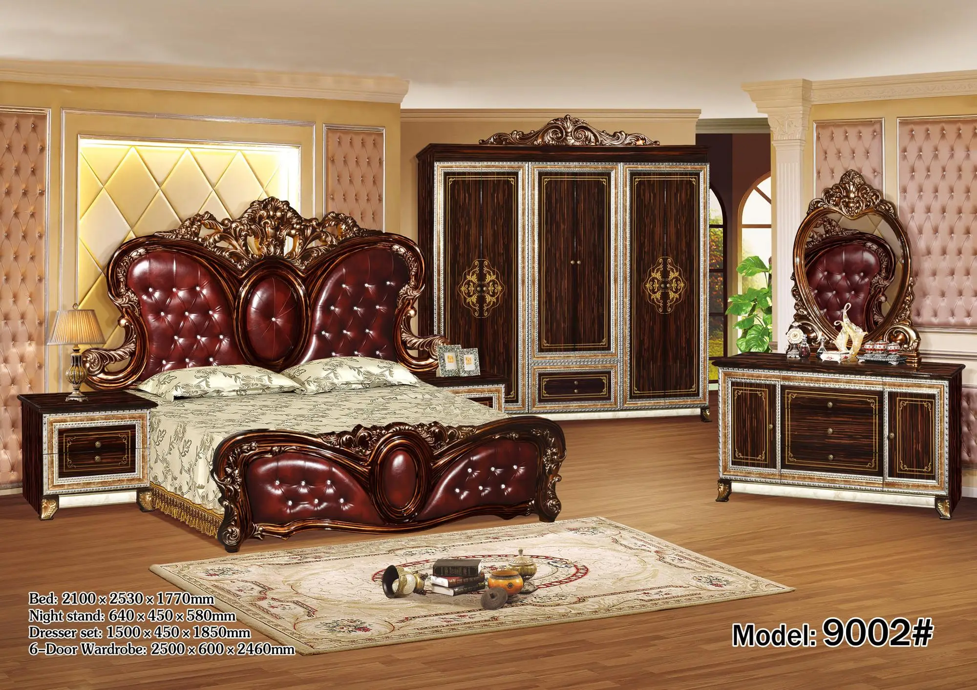 Bedroom Furniture Home Luxurious Italian King Turkish Headboard Wooden