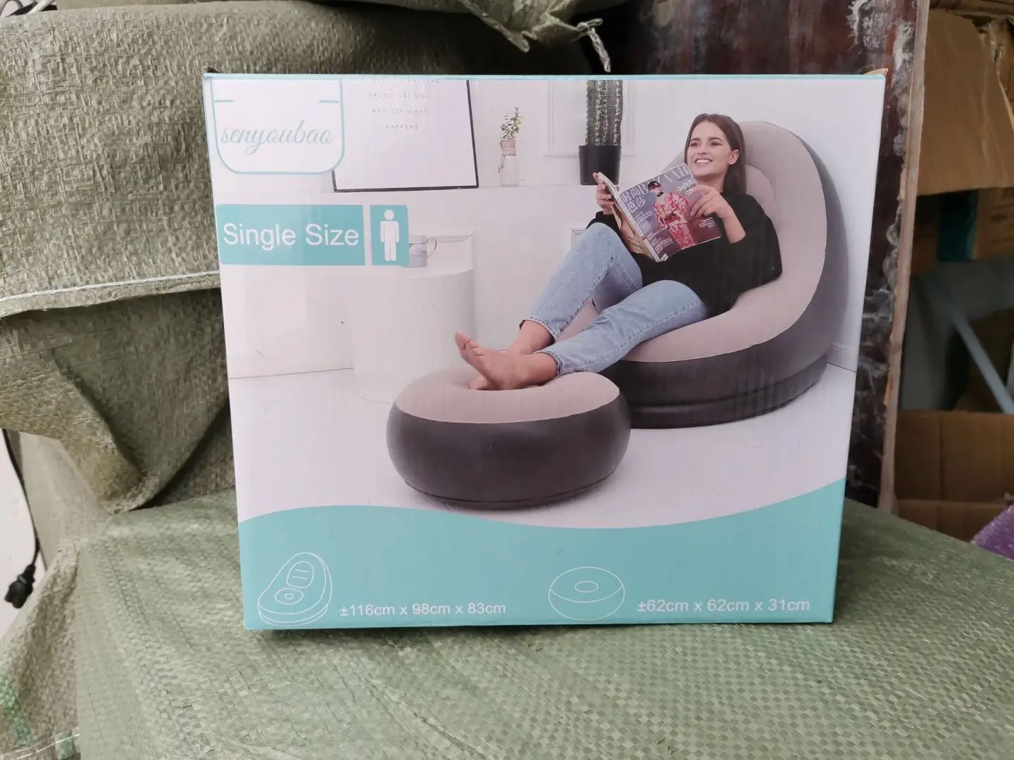 Canapé gonflable géante de salon, fauteuil paresseux en pvc, livraison gratuite, nouveau