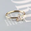Prong bezel setting 5x5mm triangle cut moissanite diamond 14k yellow gold solitaire ring for lover