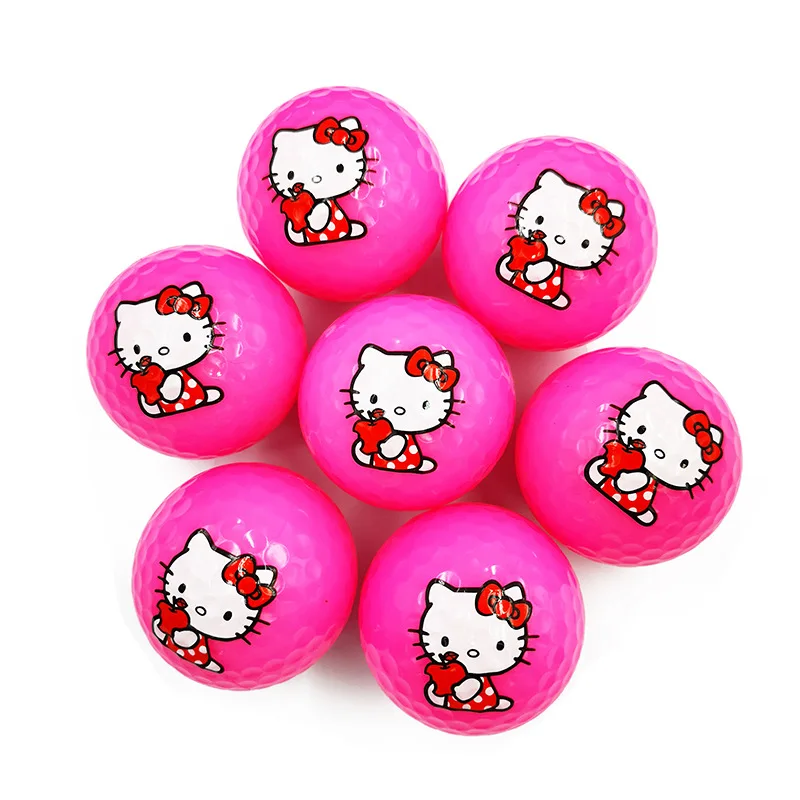 New Cartoons Cute Double Color Golf Crystal Game Ball Transparent Ball 6 Pack