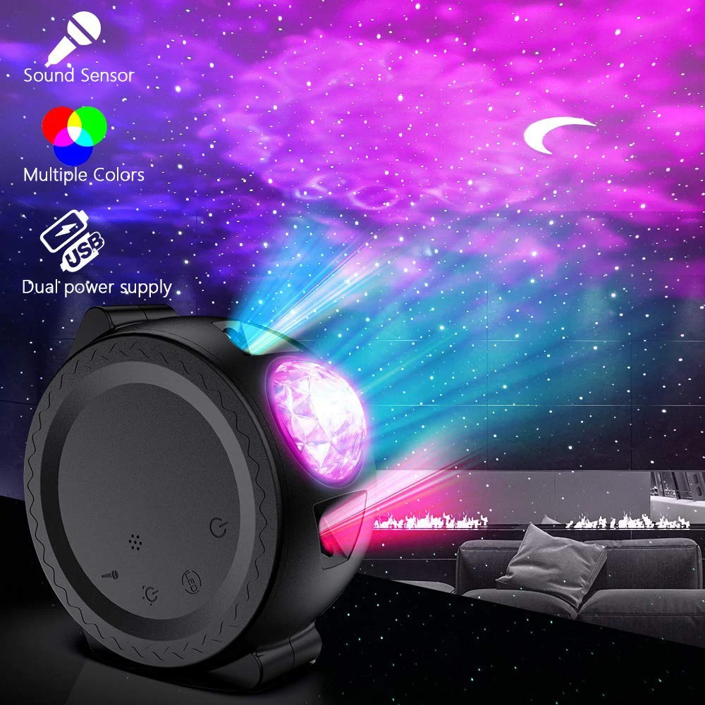 music control Starry Sky Light Ocean Projector lamp Colorful USB LED  Moon nebula Night Light for Kids
