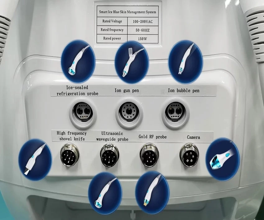 2020 Multifunctional 7 in 1 new magic mirror monitoring aqua facial smart ice blue skin management system