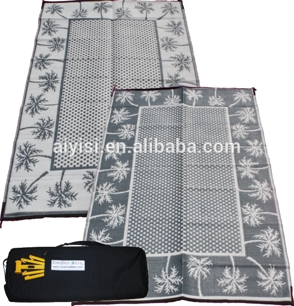 Patio Rug Caravan Mat 100 Polypropylene Tubing Weave With Polyester Binding For Outdoor Patio