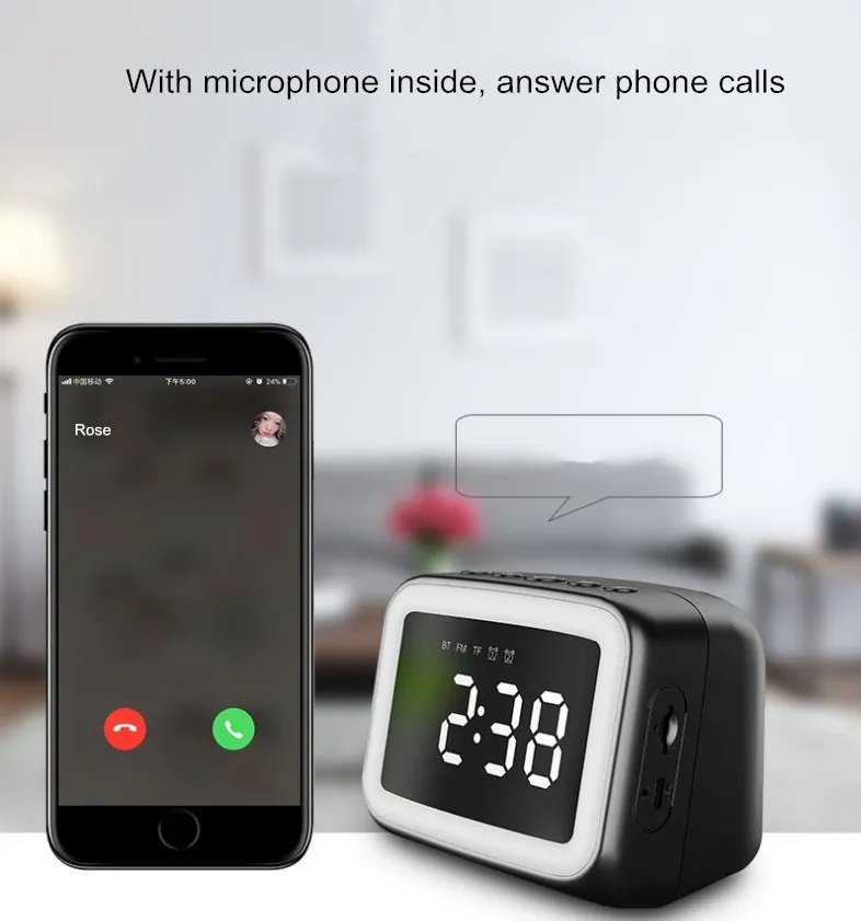 Wireless high quality clock bluetooths mini speaker with led display - ANKUX.COM