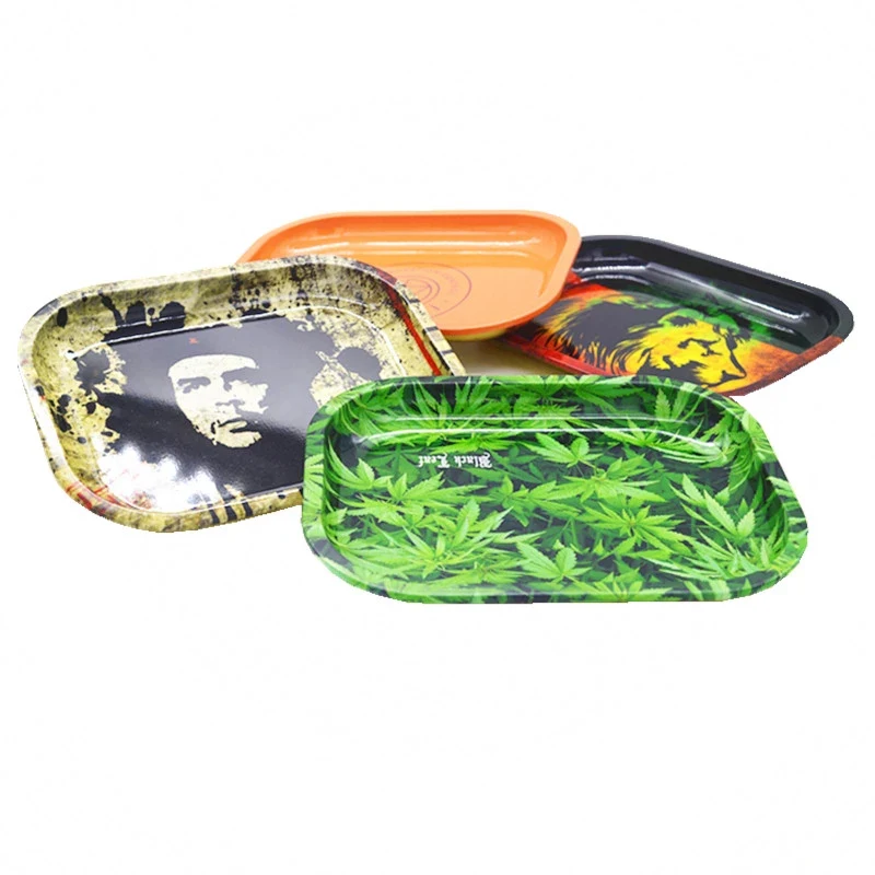 Support Designer Raw Metal Plain Rolling Tray Serving Metal Tin Rolling