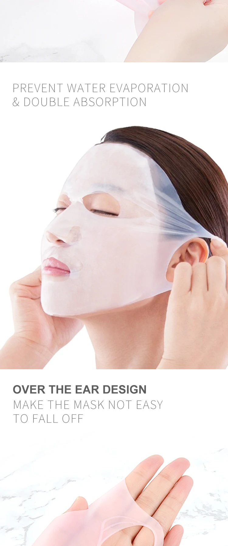 3d Reusable Rubber Wrinkles Skin Care Silicone Face Mask For Female Man