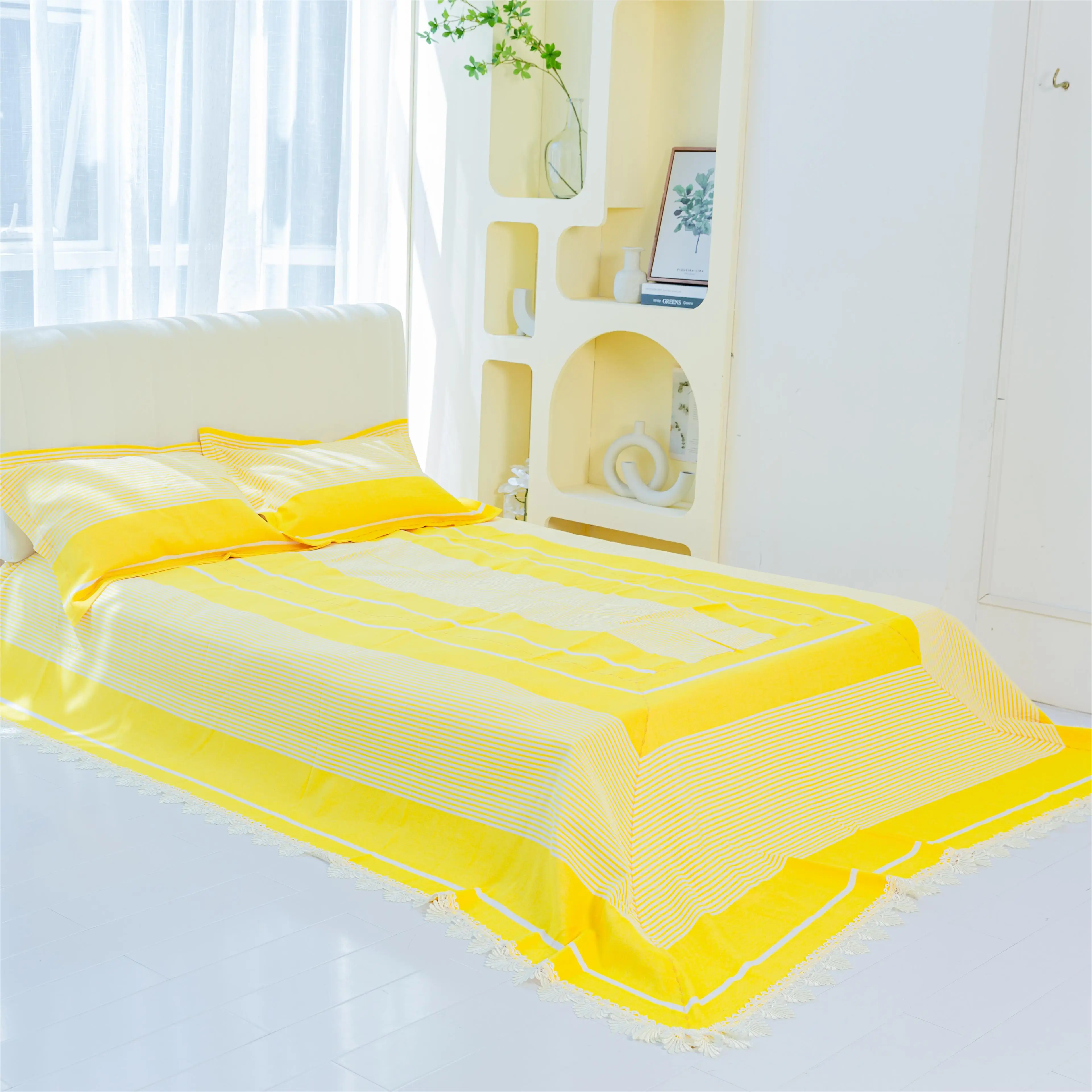 Winature Old Coarse Cloth Breathable Cooling Summer Bed Sheets Cotton Set Sweatabsorbing