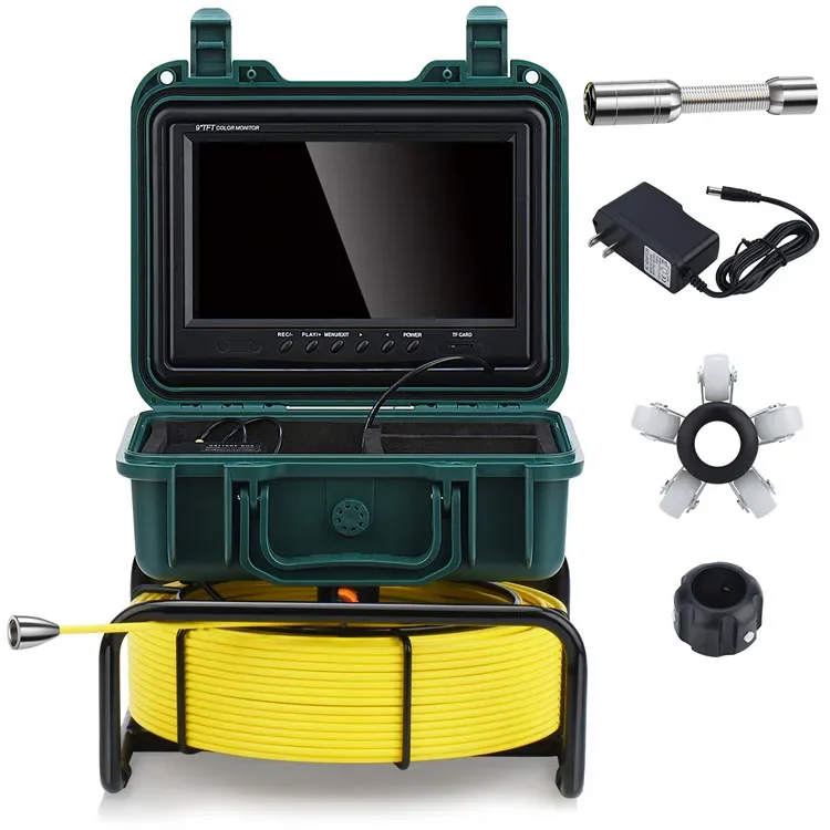 Sewer Camera 9Inch HD 1080P Screen 23MM Camera Head Pipe Camera Inspection 16GB DVR Video Recording 20M/30M/40M/50M  manufacture