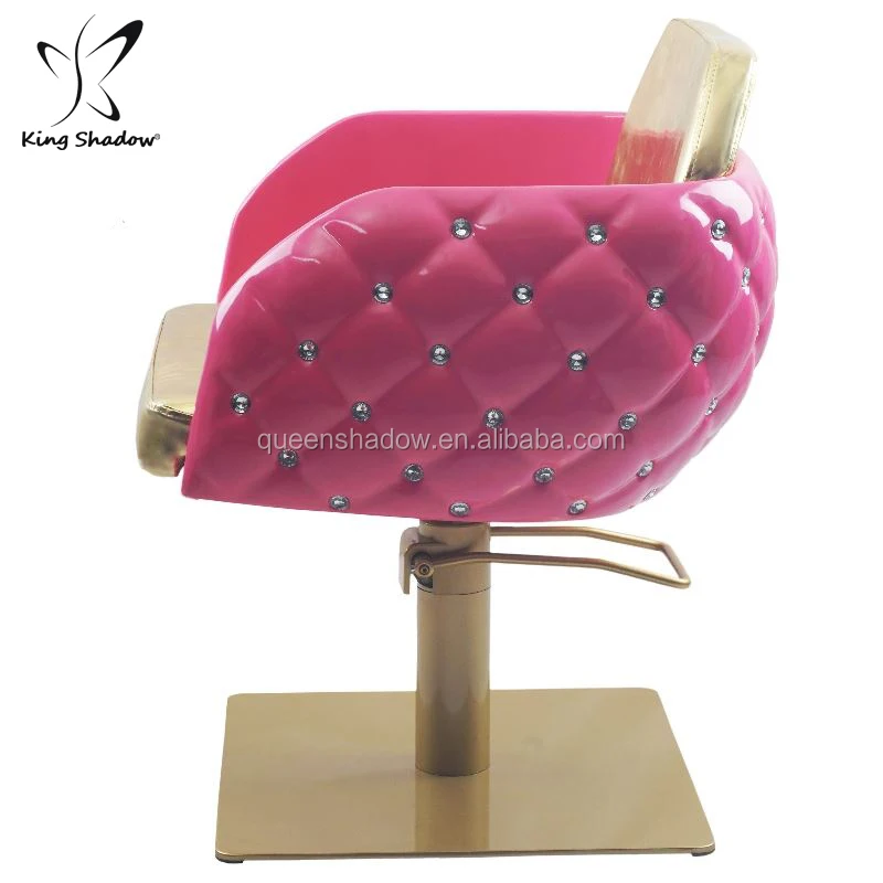 Beauty Salon Furniture Pink Soft Styling Chair Hydraulic Hairdressing