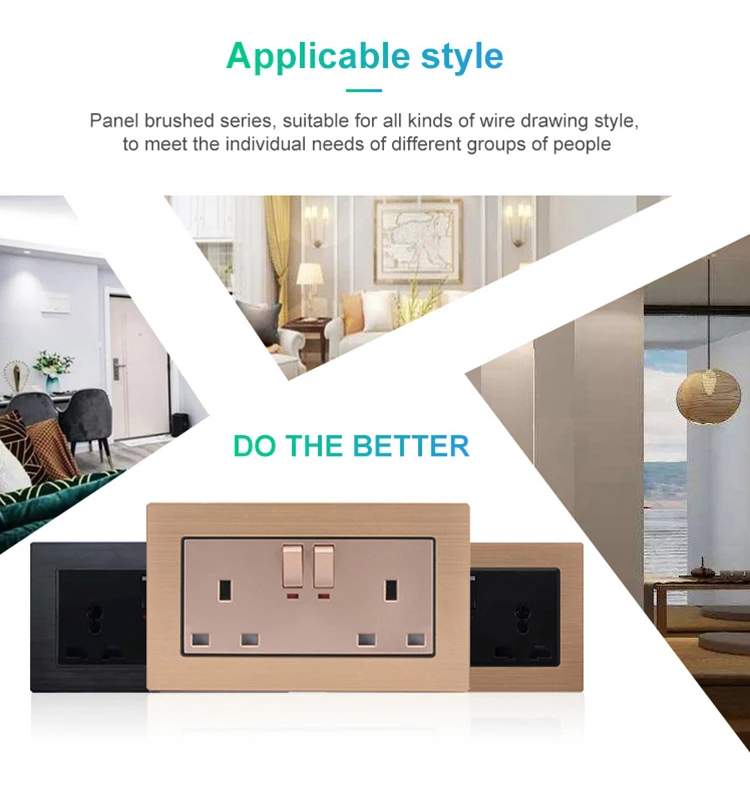 2020 Newest Design Italian Wall Electrical German Switch And Socket Coloured