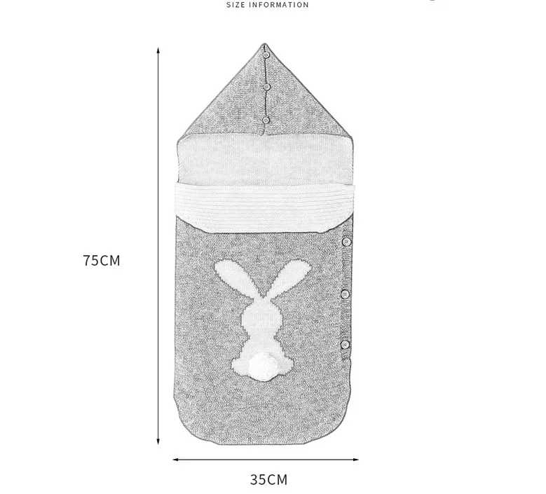 Newborn Organic Cotton Knitted Baby Sleeping Bags Animal Sleeping Bag