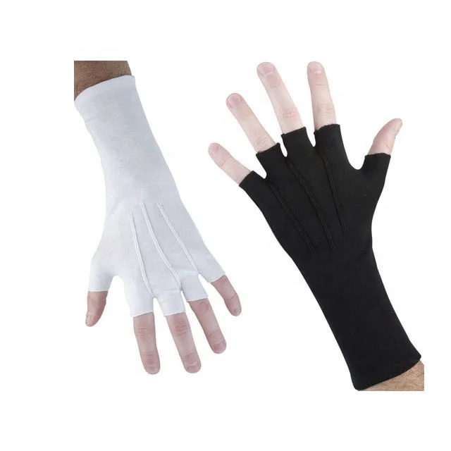 cotton fingerless gloves