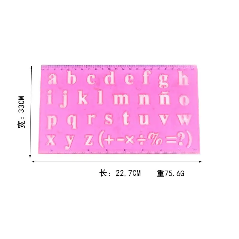 Student Stencil Straight Ruler Multicolour Template Rule Children