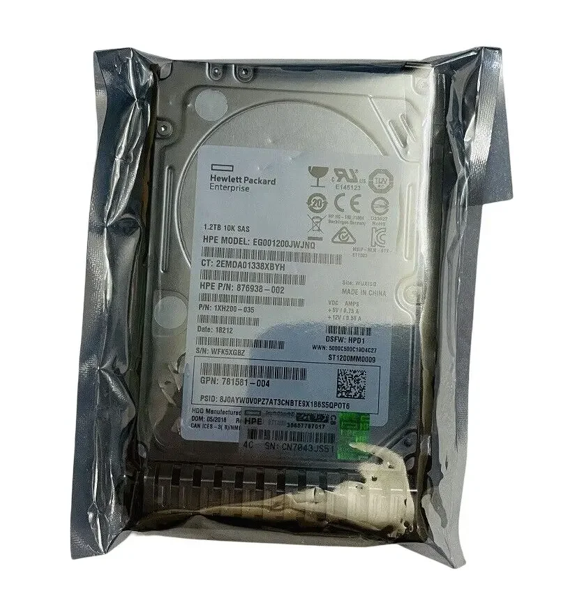 872479b21 Hpe 1.2tb Sas 10k 12g Enterprise Sff (2.5in) Hdd 872737b21