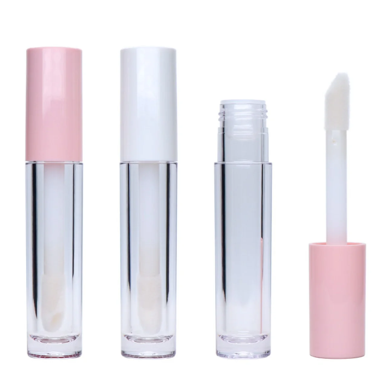 Wholesale Pink Custom Logo Lipgloss Wand Tubes Big Brush Applicator ...