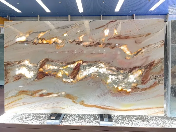 volcano fusion quartz slab wavy gold impression for countertop vanity top dinning table livingroom-1