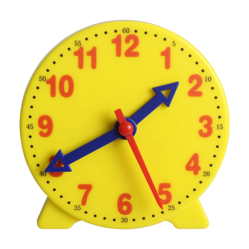 
Hot selling primary school mathematics teaching aids 3 needles teaching aids time for students 10 cm clock model 