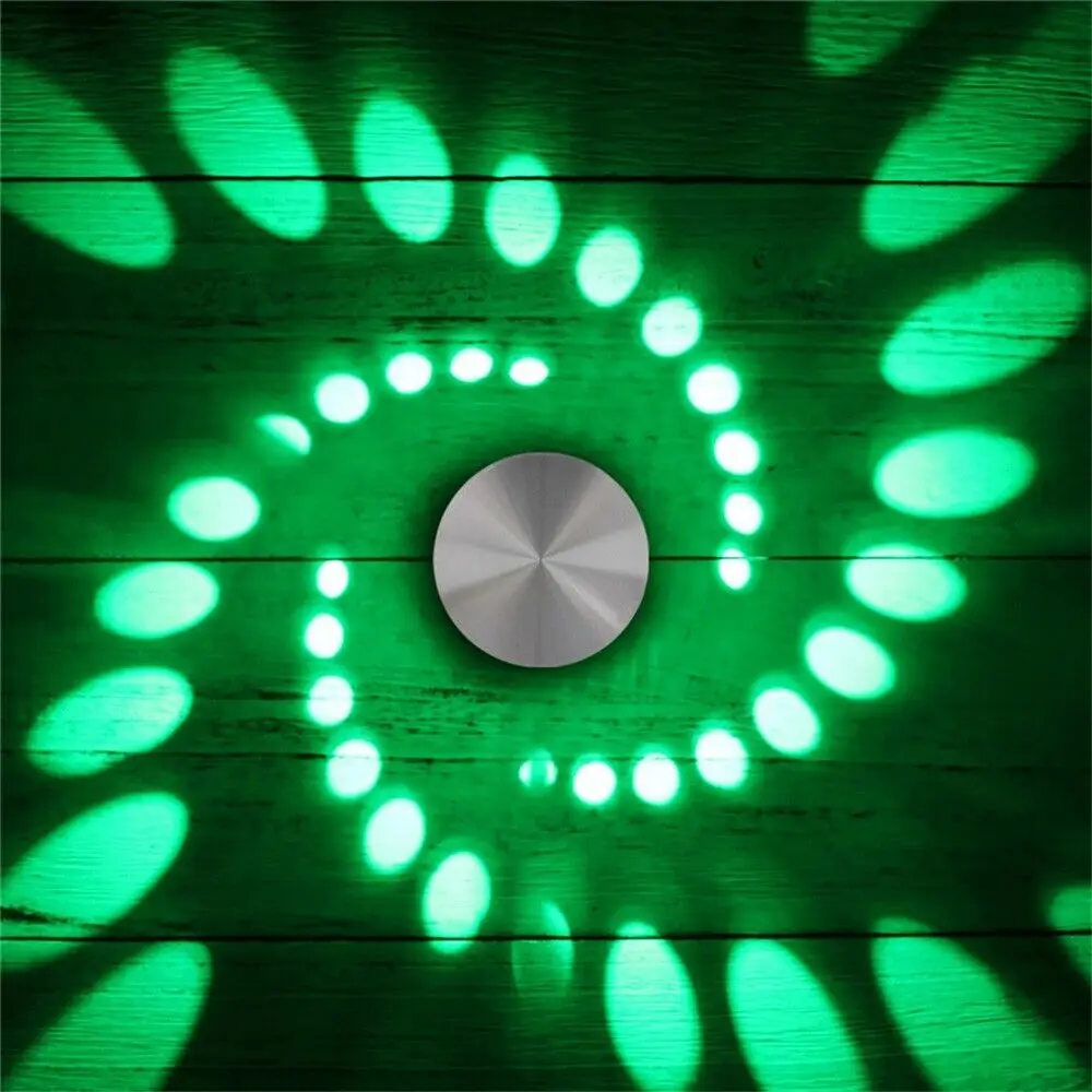 RGB Spiral Hole Effect LED Sconce Wall Lamp Light Fixture Colorful Wandlamp Remote Controller For Party Bar KTV Home Decoration