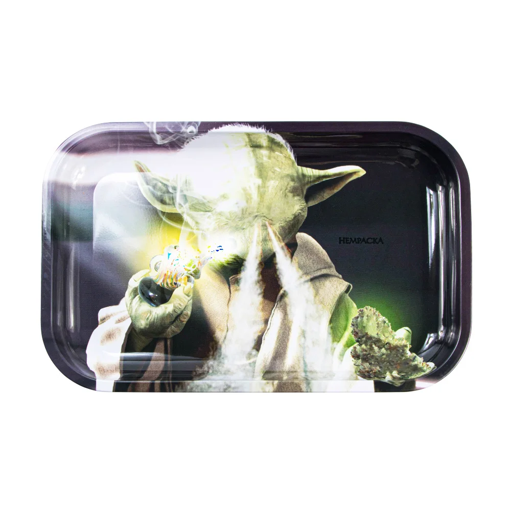 Custom Printed Metal Tobacco Rolling Tray With Lid Portable Hip Hop